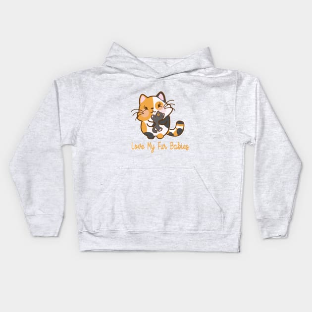 I LOVE MY FUR BABIES (CATS) Kids Hoodie by remerasnerds